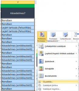 feltételes formázás