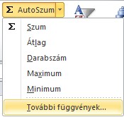 Excel függvények hazsnálata