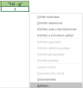 Adatsor kitöltés