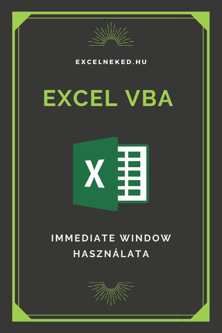 Excel VBA – Immediate Window használata