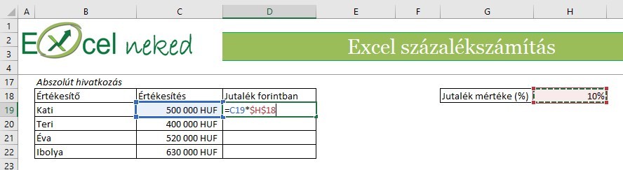 Százalékszámítás Excelben